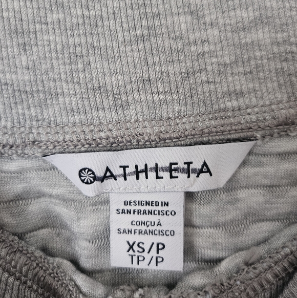 Athleta Barrel Leg Ribbed Quilted Cropped Sweatpants Joggers, Gray, XS Petite - Picture 7 of 9